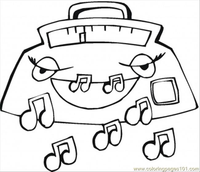 650x560 Smiling Radio Coloring Page