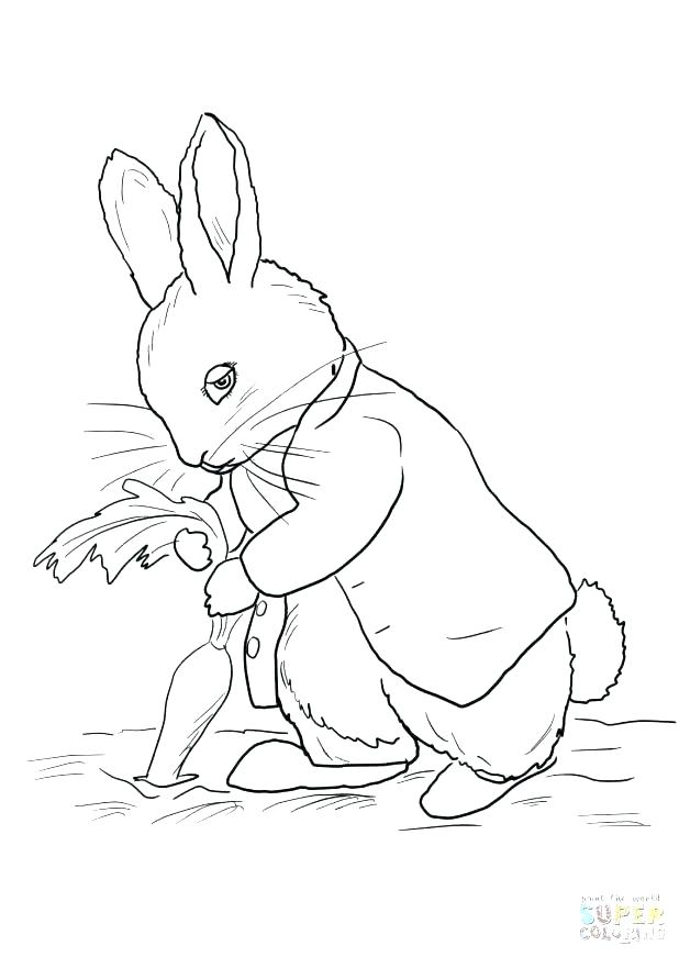 618x871 Peter Rabbit Walking At Radish Garden Coloring Page Coloring Sky