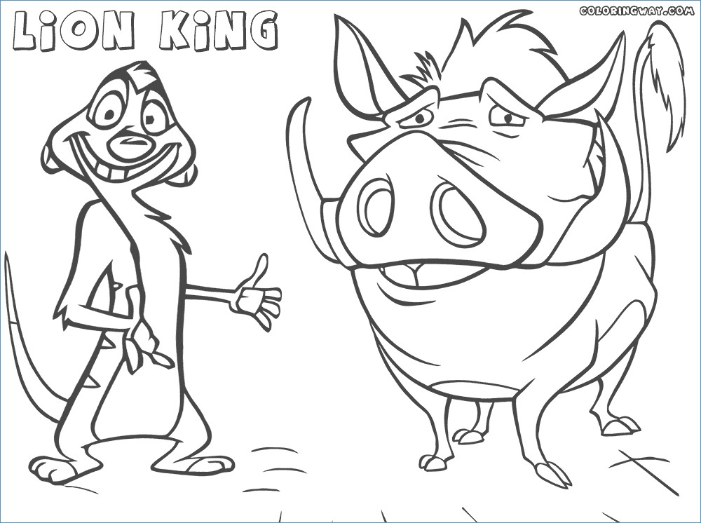 1000x746 Rafiki And Timon The Lion King Coloring Page