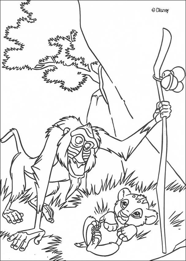 607x850 Rafiki And Simba Coloring Pages