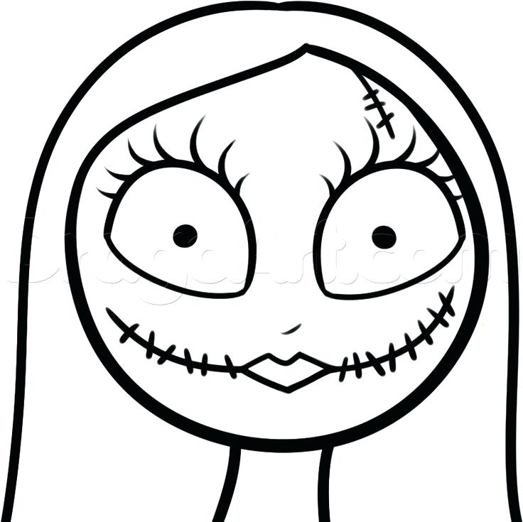 736x735 Jack Skeleton Coloring Pages How To Draw Sally The Rag Doll Step