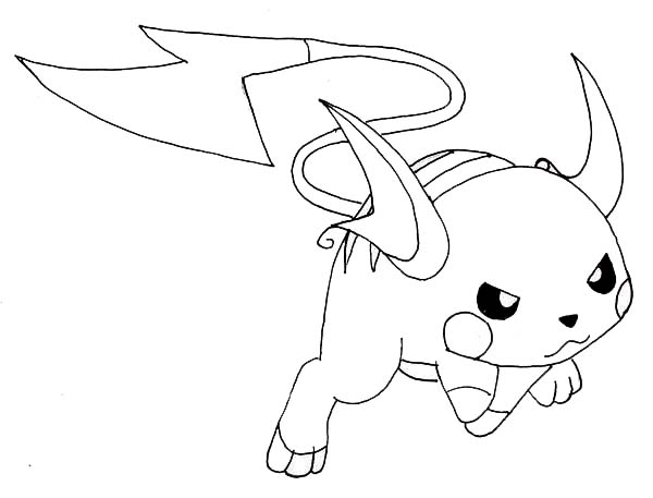 600x457 Raichu Fighting Pose Coloring Page Color Luna