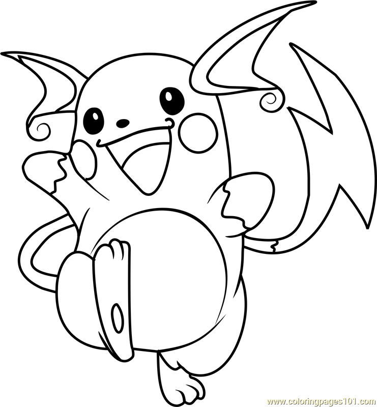 741x800 Raichu Pokemon Coloring Page