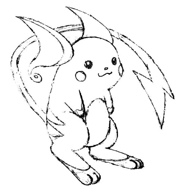 580x614 Pokemon Raichu Coloring Page Clipart