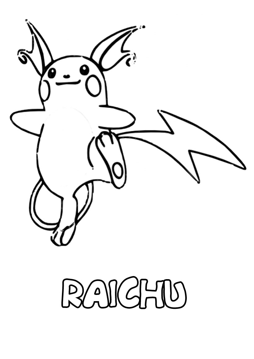 820x1160 Pokemon Raichu Coloring Pages