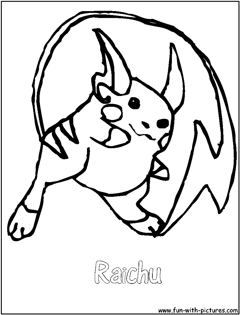 800x1050 Raichu Coloring Page