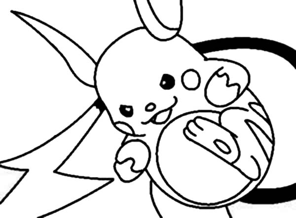 600x443 Raichu Kick Style Coloring Page Color Luna