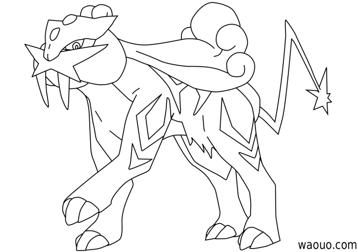 730x515 Pokemon Coloring Pages Raikou