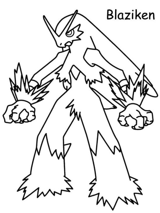 550x733 Blaziken Pokemon Black And White Coloring Pages Picture