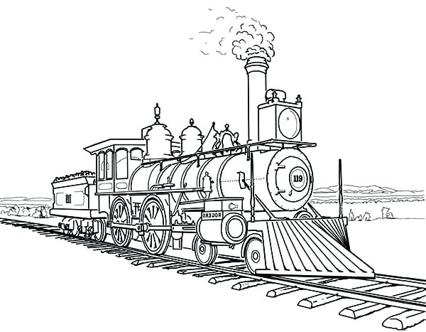 600x467 Coloring Pages Trains Amazing Steam Train On Railroad Coloring