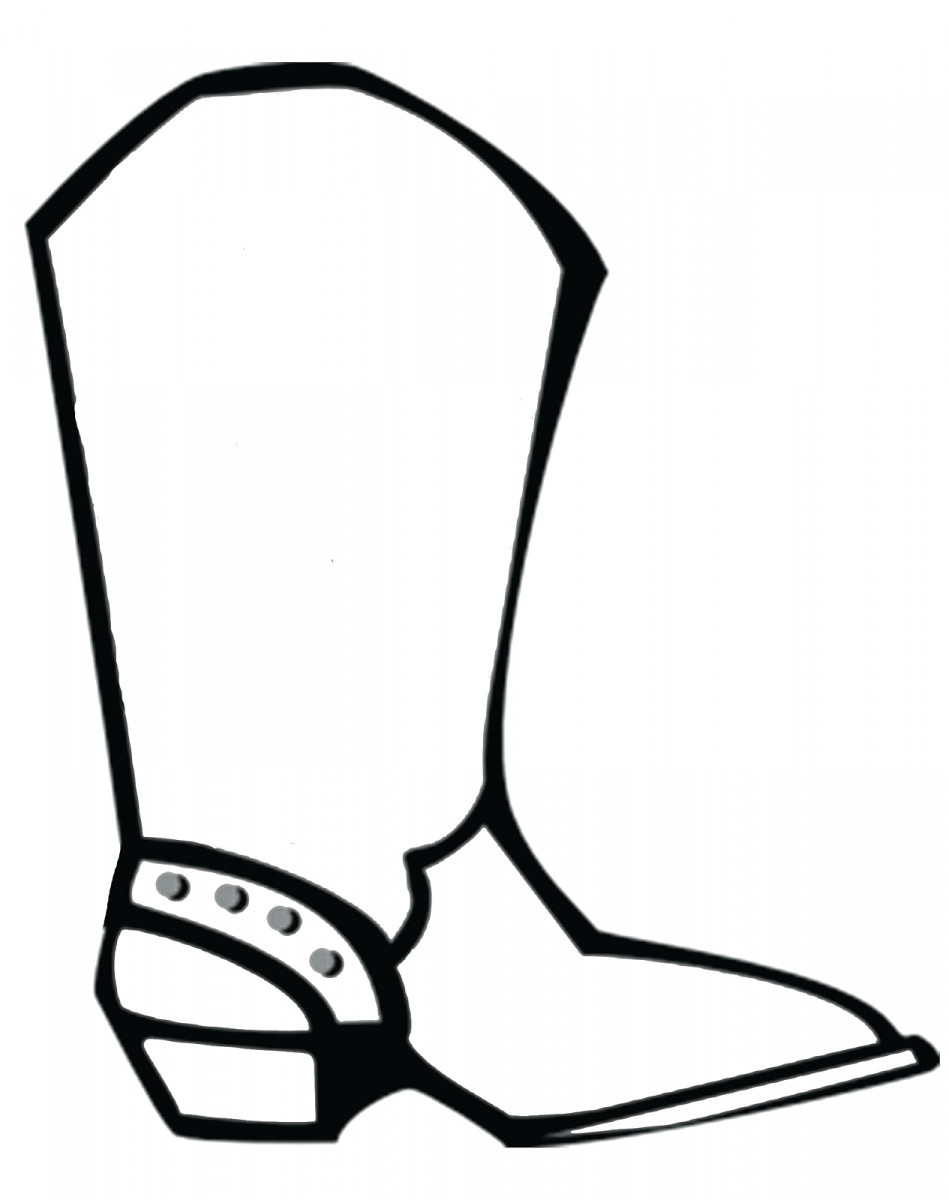 949x1200 Cowboy Boot Coloring Page