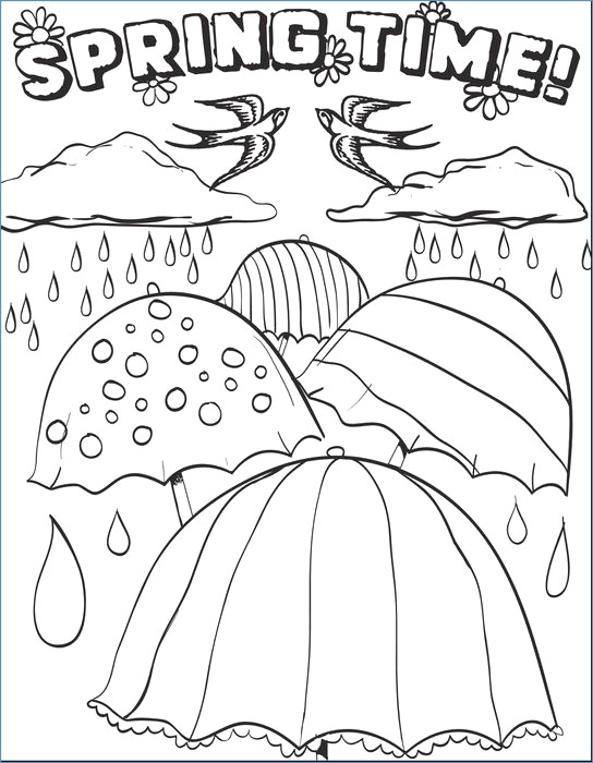 544x700 Spring Weather Coloring Pages