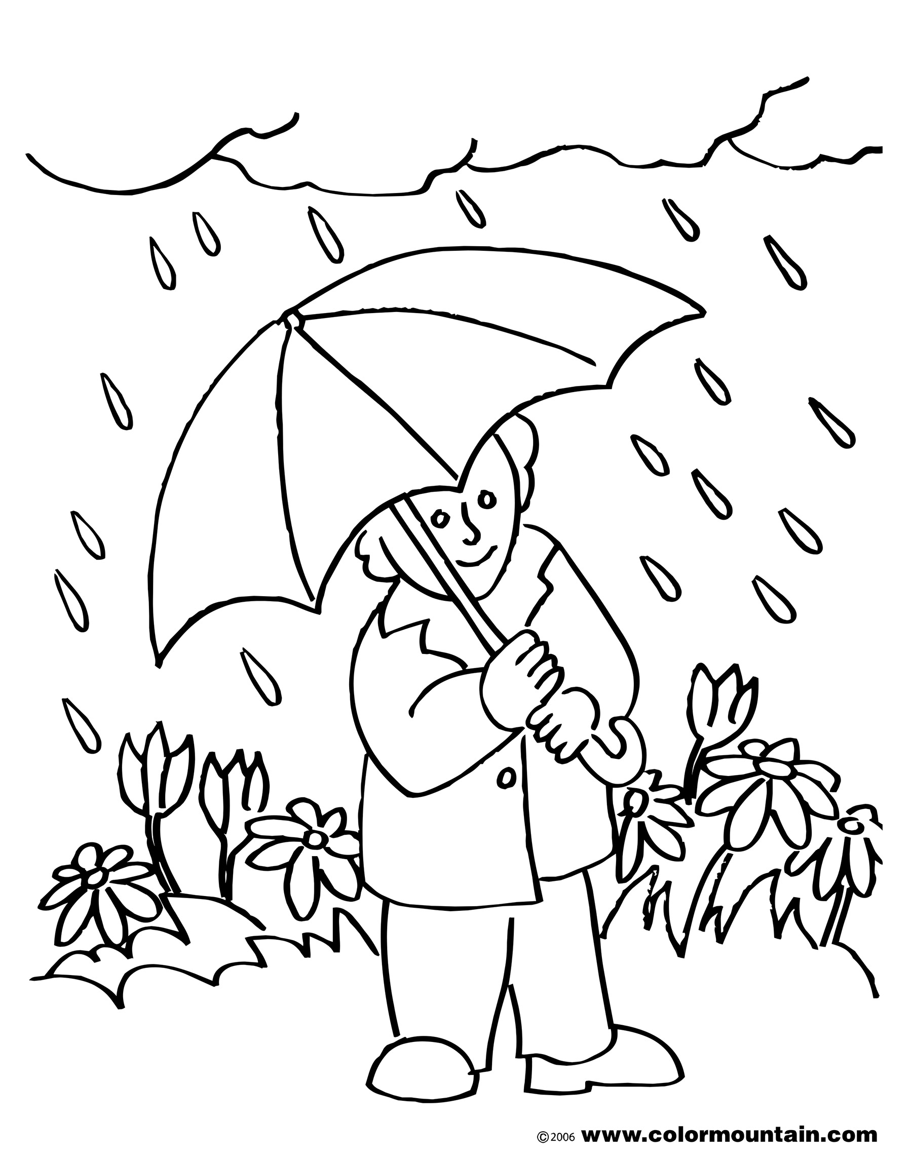 1800x2294 Rain Coloring Page