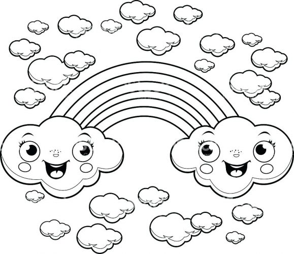 579x500 Coloring Pages Cloud Coloring Page Pages Raindrop Cloud