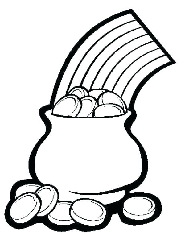 600x765 Pot Of Gold Coloring Pages A Beautiful Rainbow And A Pot Of Gold