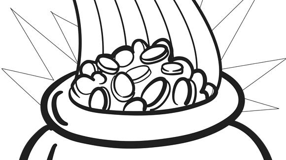 580x326 Pot Of Gold Coloring Pages Pot Of Gold At The End Of The Rainbow