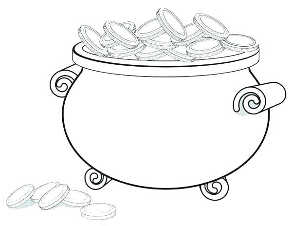 600x464 Pot Of Gold To Color Leprechaun Pot Of Gold Coloring Page