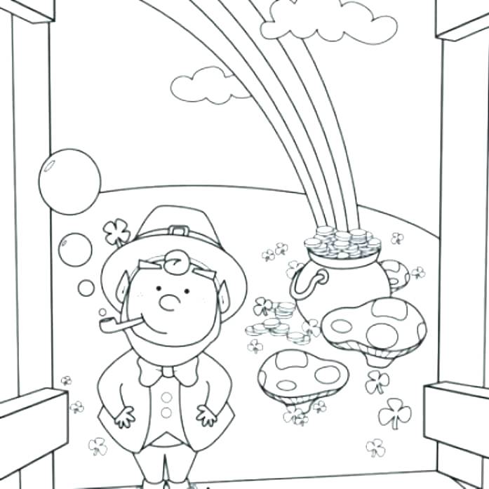 697x697 Printable Rainbow Coloring Page