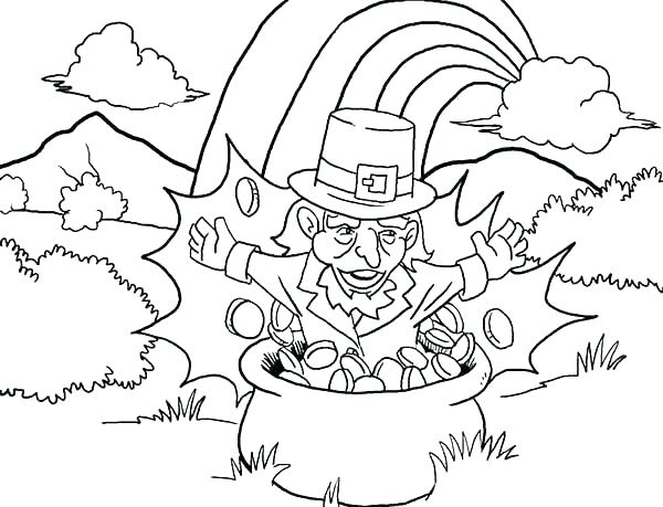 600x459 Rainbow Pot Of Gold Coloring Pages Icontent