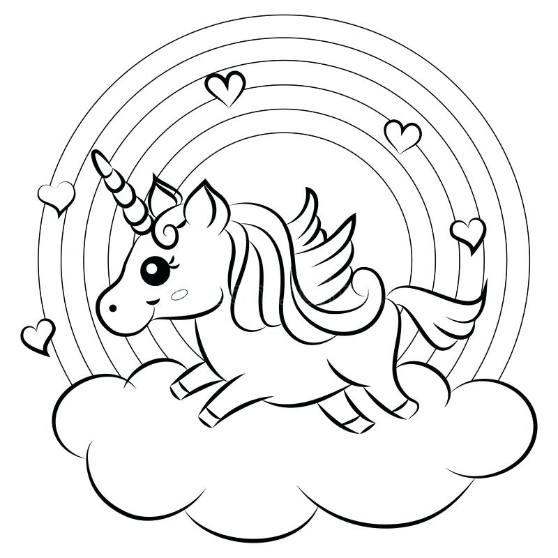 800x800 Printable Unicorn Rainbow Coloring Pages Kids Coloring Cute