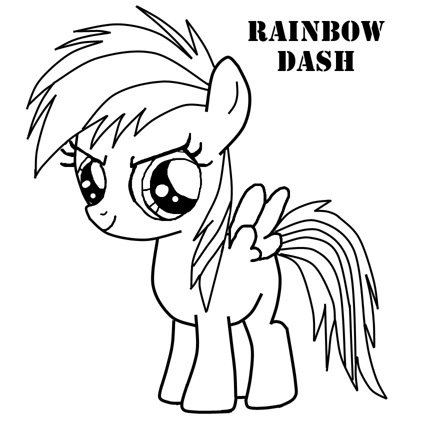 892x896 Rainbow Dash Coloring Page