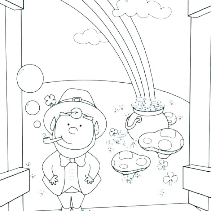 697x697 Pot Of Gold Coloring Pages Largest Pot Of Gold Coloring Page
