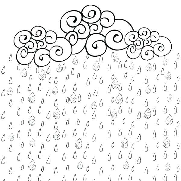 600x600 Rain Coloring Sheet