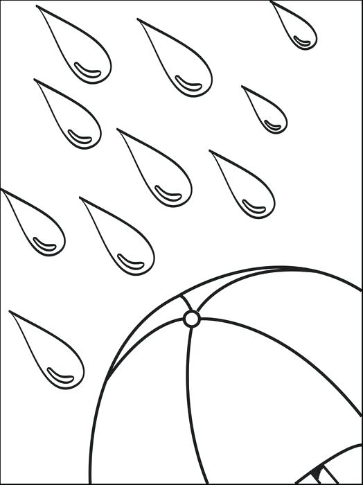 524x700 Rain Drop Coloring Page Raindrops And Umbrella Printable Spring