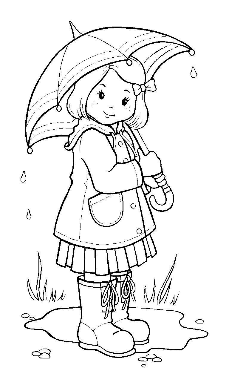 768x1299 Rainy Weather Coloring Pages To Coloring Page Girl