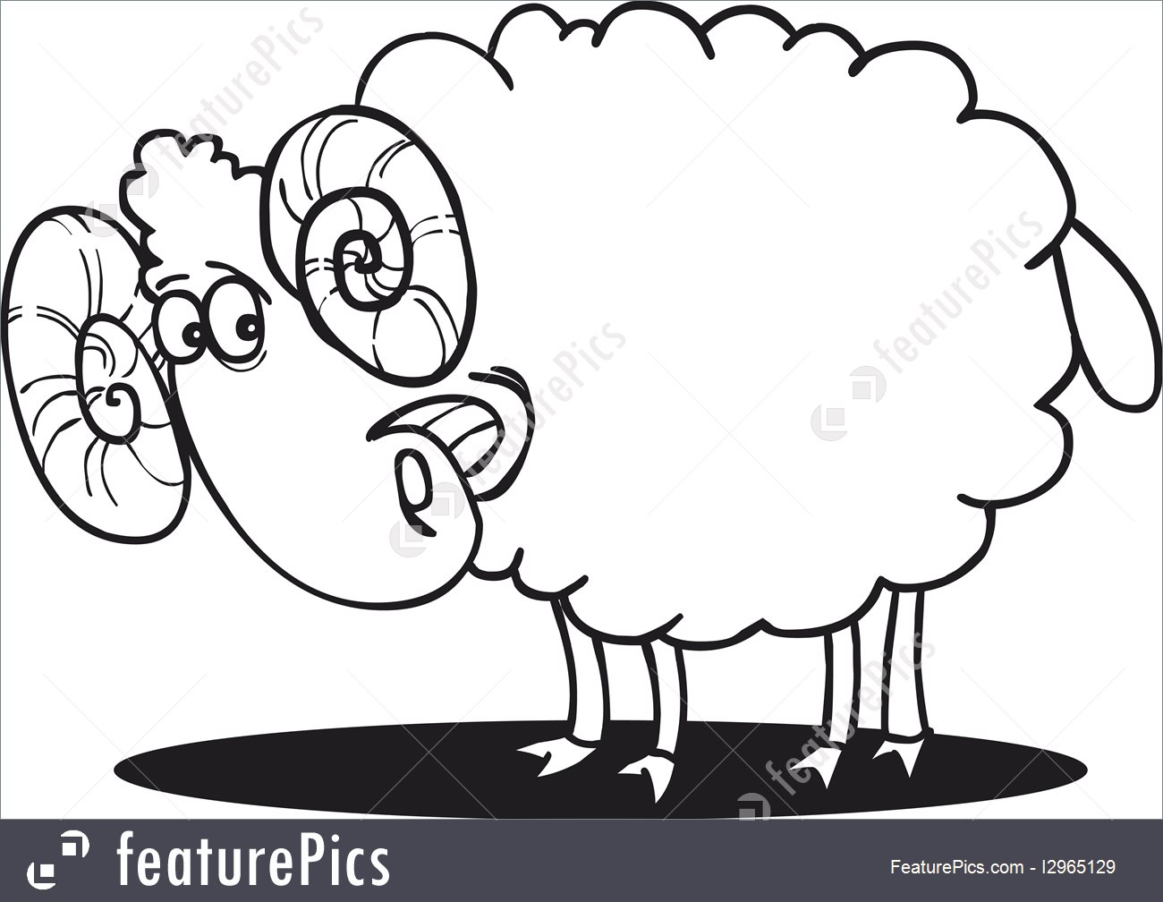 1300x1008 Illustration Of Happy Ram Coloring Page