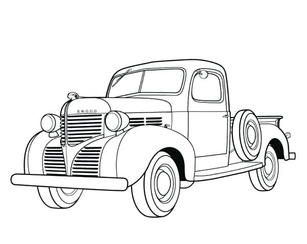 600x477 Dodge Pickup Antique Car Coloring Pages Best Place To Color Dodge