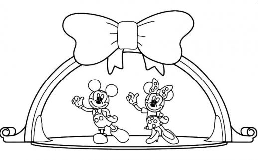 518x322 Mickey And Minnie Mouse The Cutest Cowboys Of A Ranch Coloring