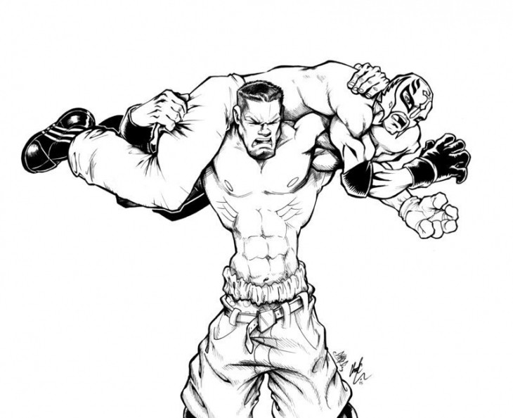 730x594 Randy Orton Coloring Page Awesome John Cena Vs Rey Mysterio In Wwe