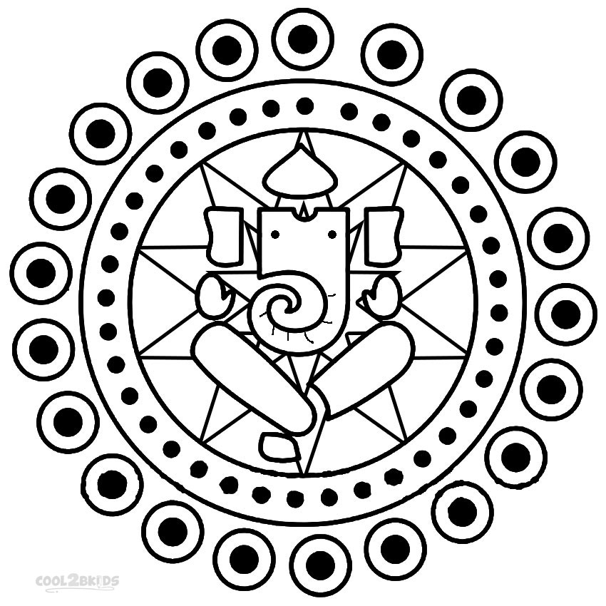 850x850 Printable Rangoli Coloring Pages For Kids