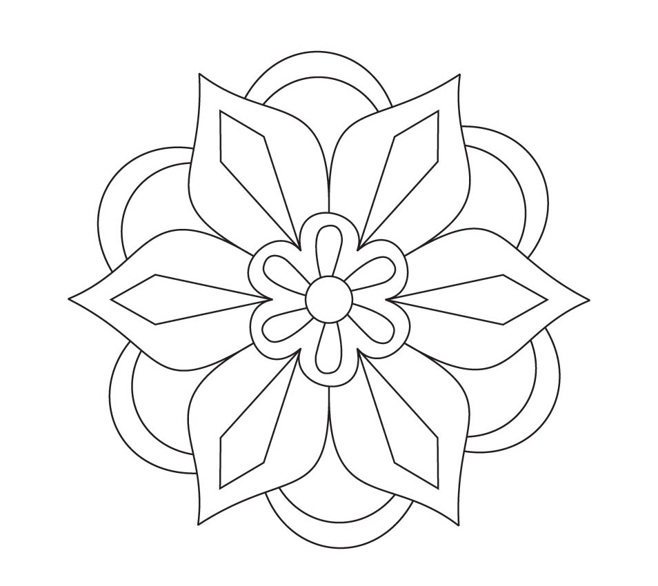 954x850 Diwali Rangoli Coloring Pages