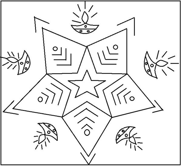 600x546 Printable Simple Rangoli Designs Coloring Pages Coloring Pages