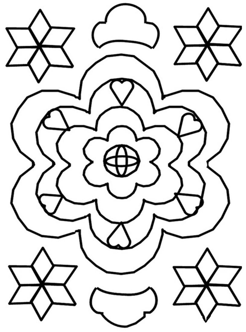 815x1100 Rangoli Colorful Art Coloring Printable Pages For Kids