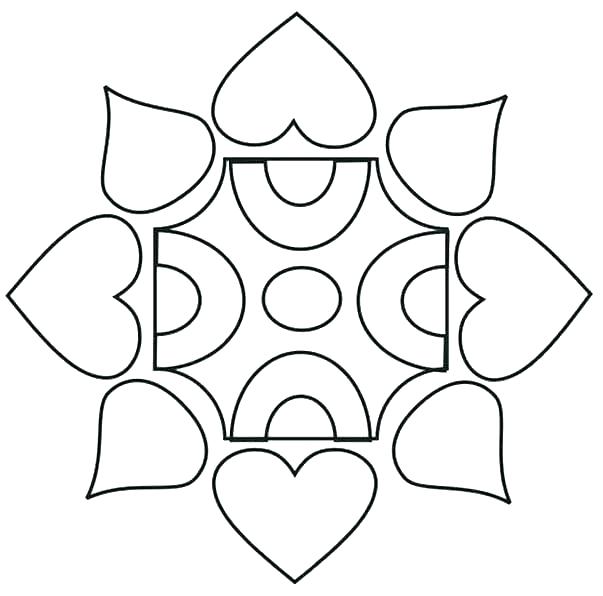 603x596 Rangoli Designs Printable Coloring Pages