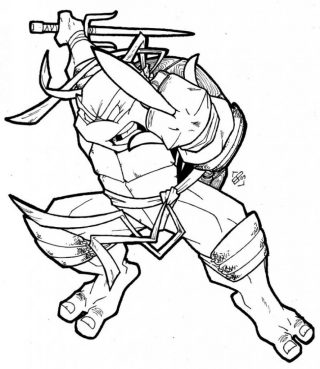 320x369 Ninja Turtle Coloring Page Pages Teenage Mutant Online
