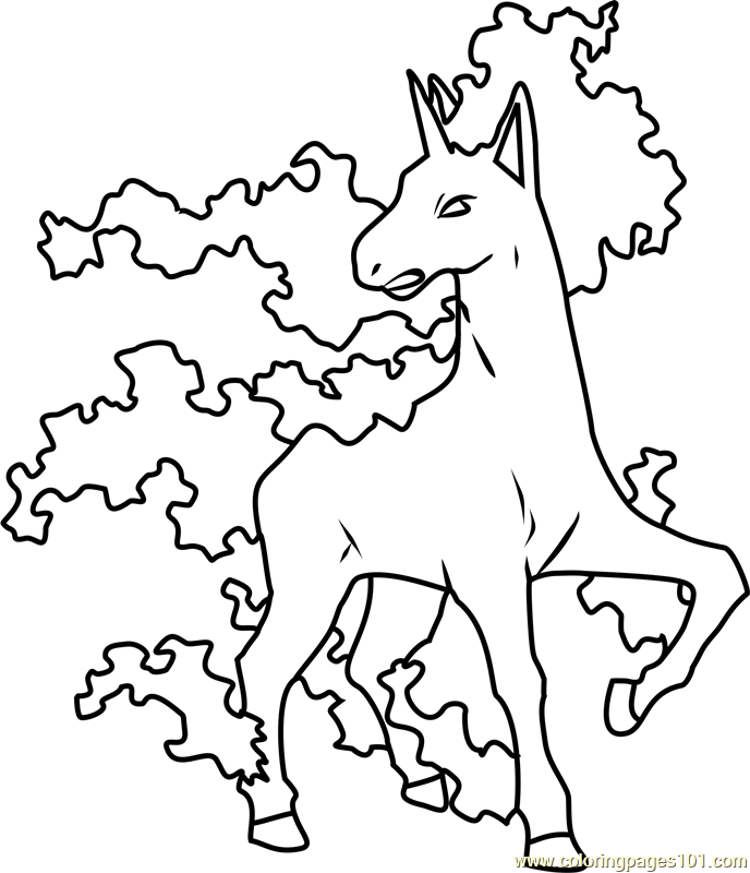 688x800 Rapidash Pokemon Coloring Page