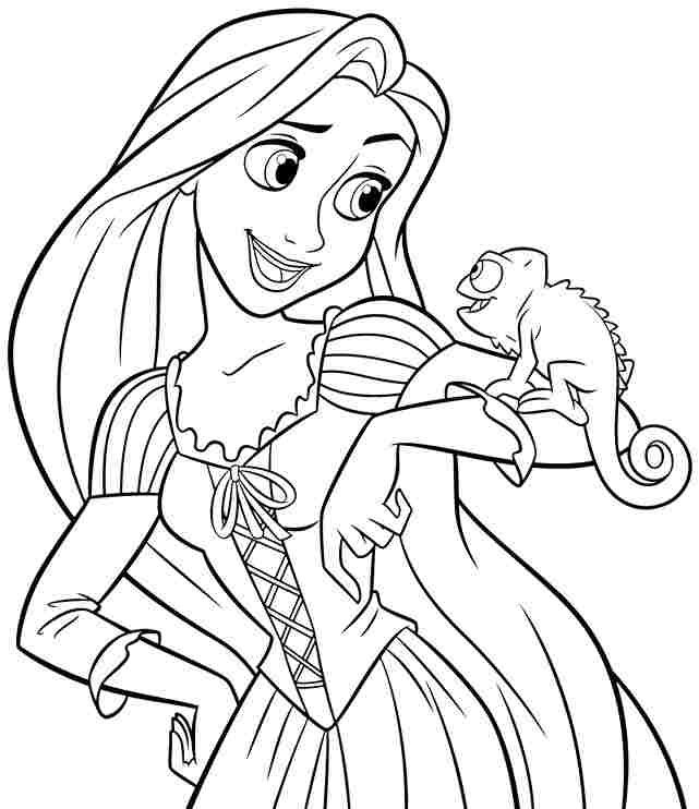 641x742 Coloring Pages Disney Princess Rapunzel Printable Free For Little