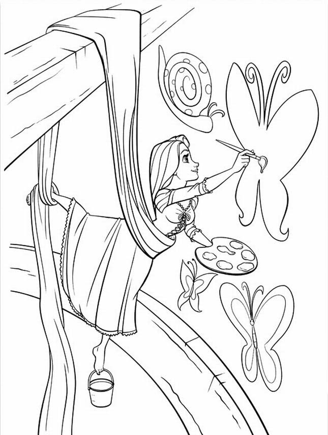 645x856 Rapunzel Coloring Pages