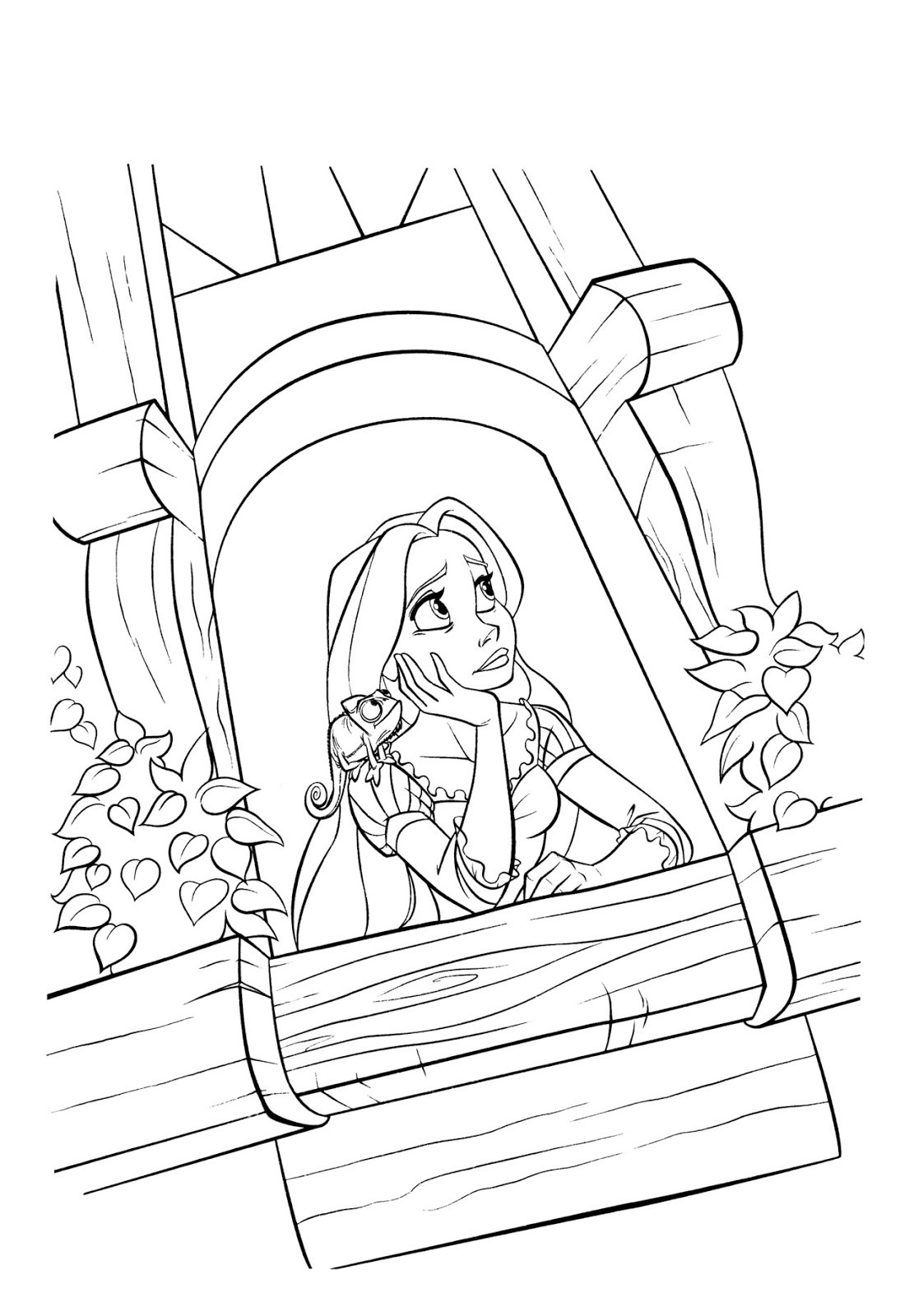 1111x1600 Rapunzel Tower Drawing Coloring Pages