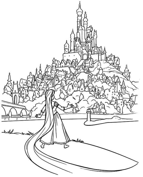 600x740 Rapunzels Tower Coloring Page Free Printable Coloring Pages