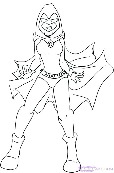 483x730 Raven From Teen Titans Coloring Pages Coloring Kids Dc Super