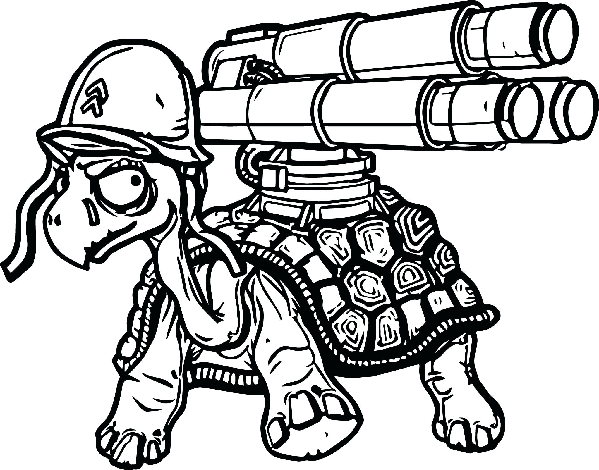 2047x1607 Machine Gun Coloring Pages Danger Tortoise Turtle Page Ray Police