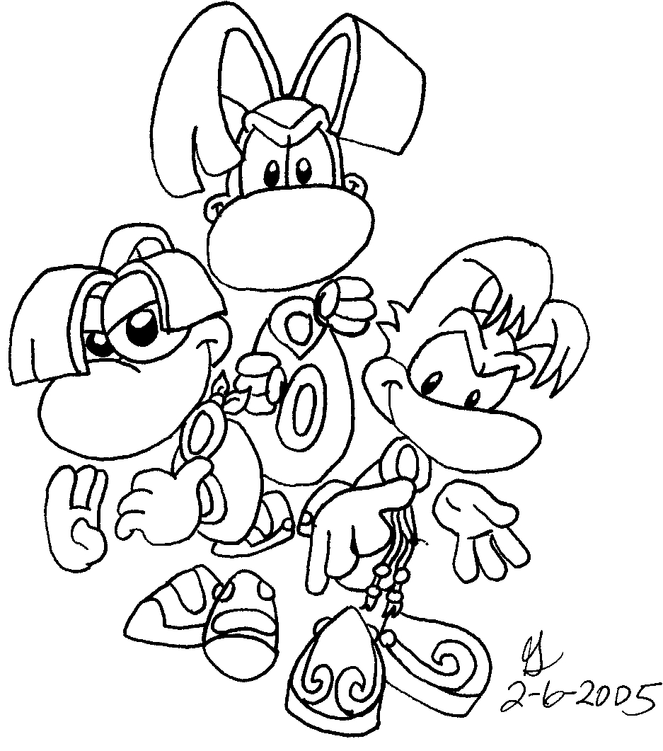 937x1061 Rayman Coloring Page