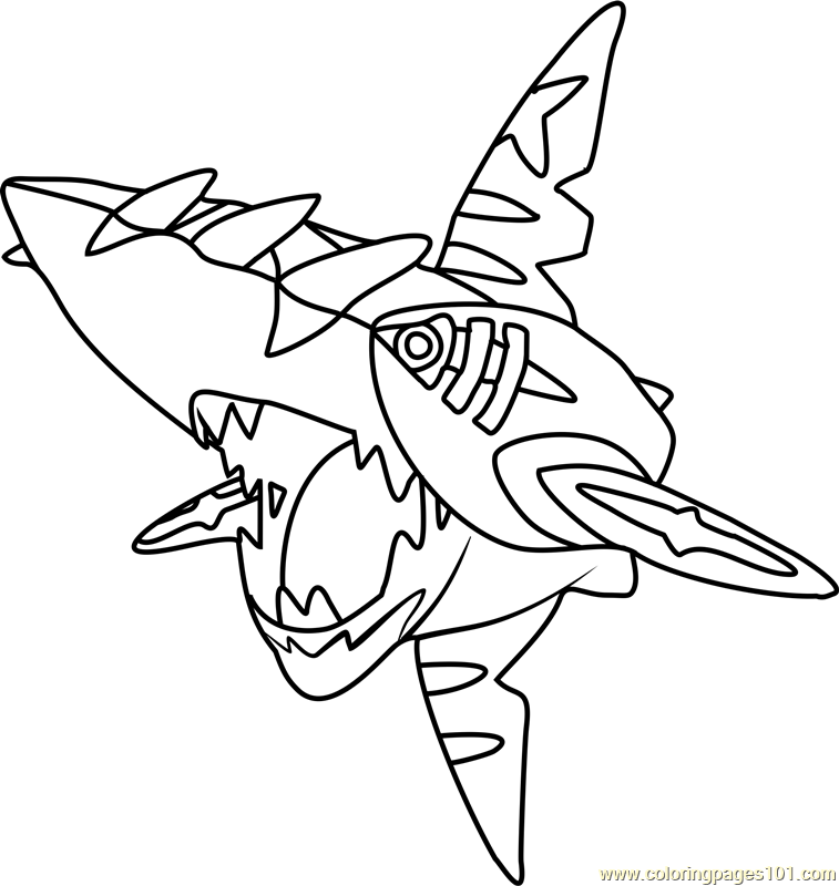 757x800 Mega Sharpedo Pokemon Coloring Page