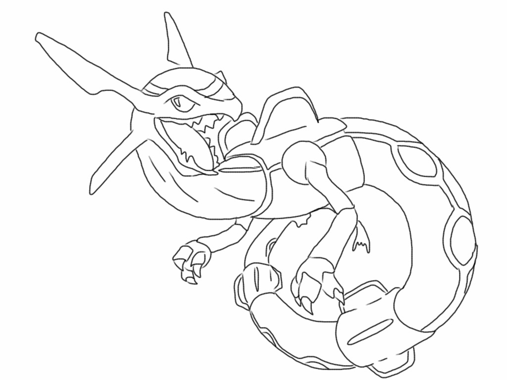 1024x768 Rayquaza Coloring Pages Free Pokemon Page Full Size Downloadable