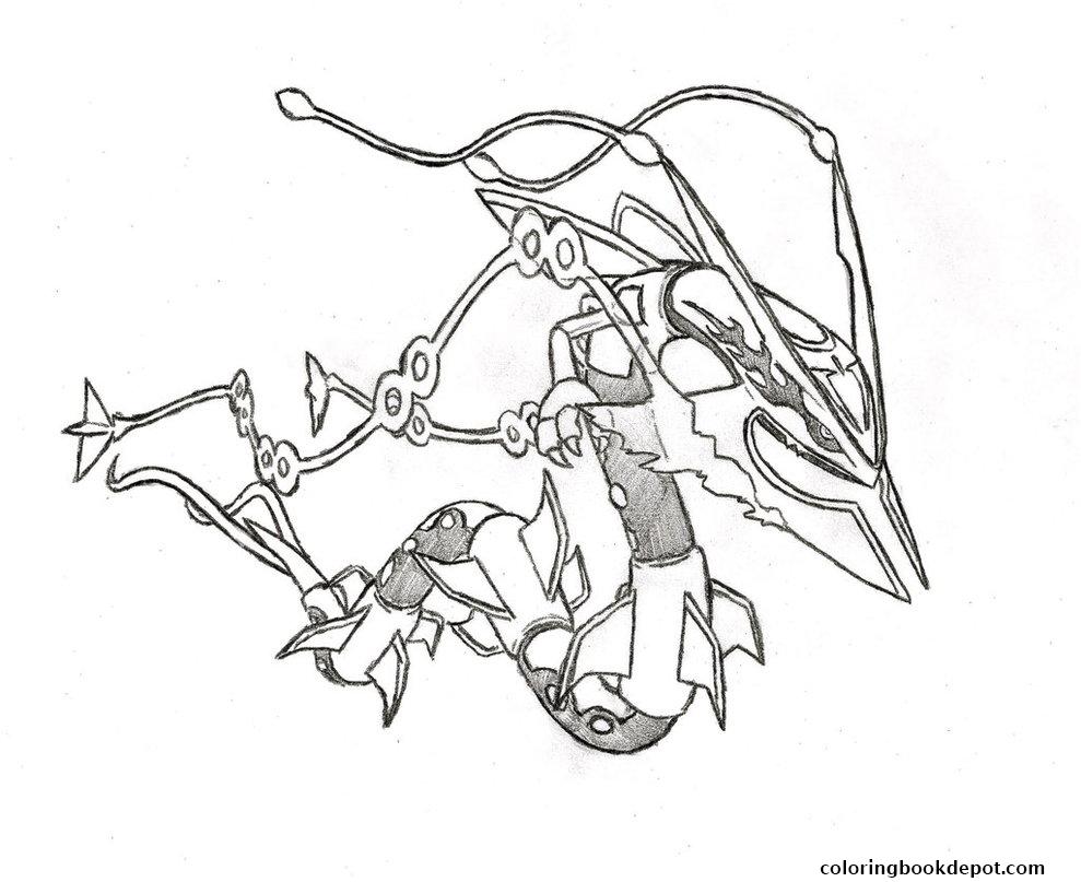 989x807 Pokemon Mega Rayquaza Coloring Pages